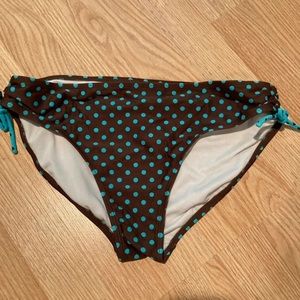 Arizona Brown‎ and aqua polka dot Bikini Bottoms